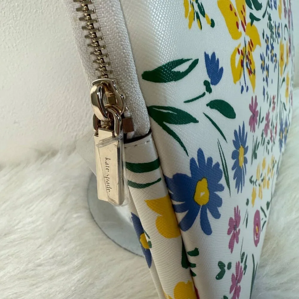 kate spade White Floral Laptop Sleeve with Multicolor Flowers